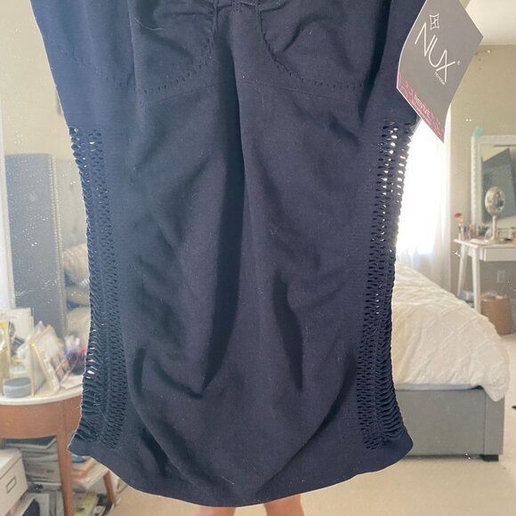 NWT NUX Revive Cami Tank Top Activewear Mesh Side Cutout Yoga Exercise Black L - Picture 4 of 6